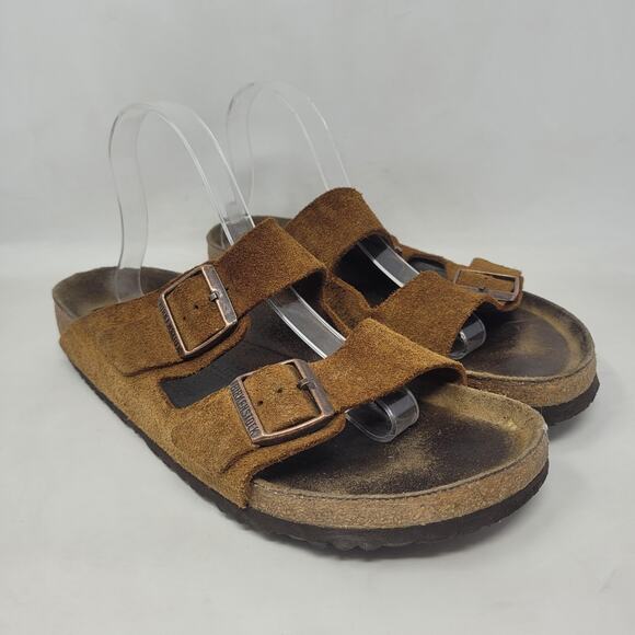 Birkenstock Other - Birkenstock Arizona Sandals Mens EU43 US10 Brown Suede Slides Slip On Comfort